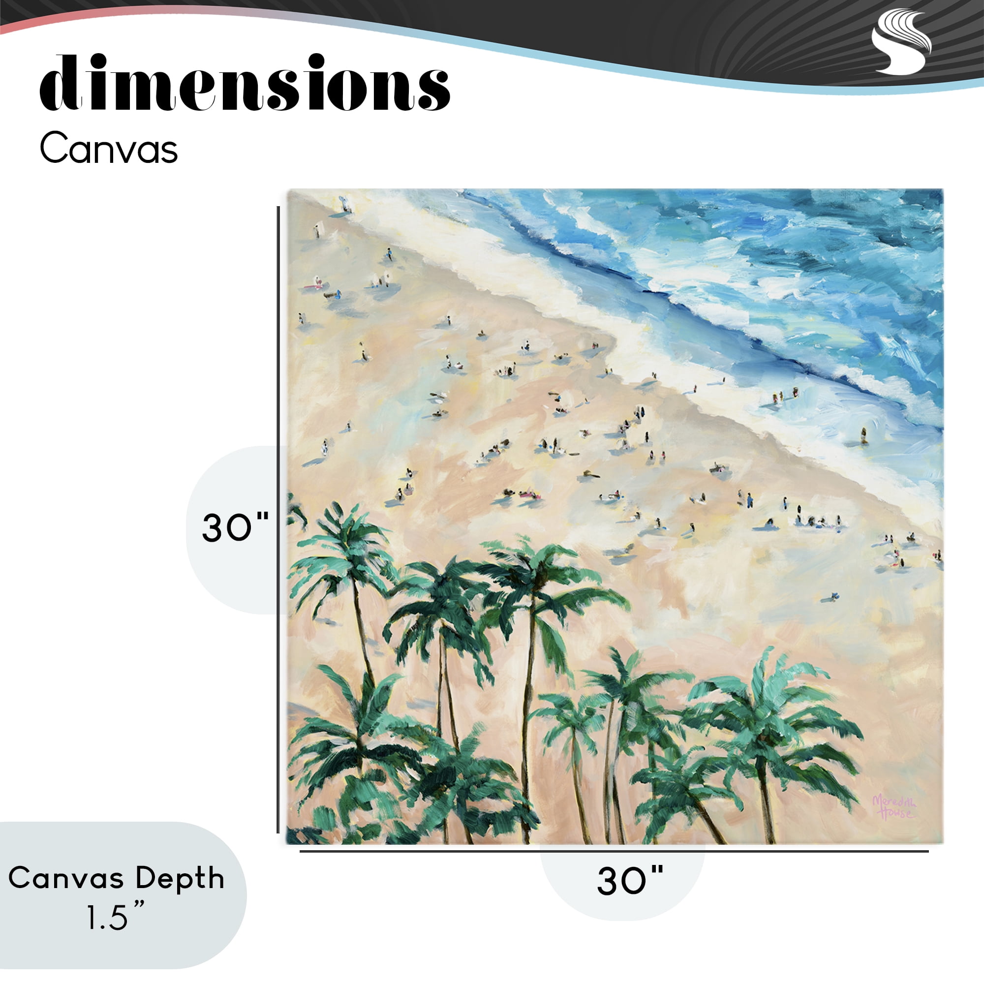 Stupell Industries Waikiki Beach Overview Canvas Wall Art, design by Meredith Howse