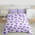 thumbnail image 2 of jejeloiu Chic Bowtie Bowknot Full Size Comforter Sets,Cute Polka Dots Bedding Comforter Set,Purple Heart Loves Bedding Sets For Girls,Luxury Bedroom Decor Reversible,3pcs, 2 of 8