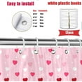 thumbnail image 4 of Valentine''s Day Shower Curtain Pink Diamond Heart Romantic Love Valentine Theme Bathroom Shower Curtain Waterproof Washable Fabric Bath Curtain with Hooks 36X72 Inch, 4 of 6