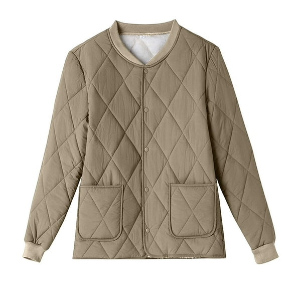 Lovzfmll Men's Quilted Jacket Stand Collar Zip Up Lightweight Puffer Green, S