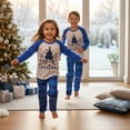 thumbnail image 6 of Christmas Family Pajamas Matching Set Letter Christmas Tree Print Long Sleeve Tops Plaid Pant, 6 of 7