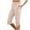 Beige panst, variant on Casual Pants For Womens Solid Colored Slimming Mid Waist Three Quarter Pants Straight Leg Slacks Basic Clothes Beige 2Xl