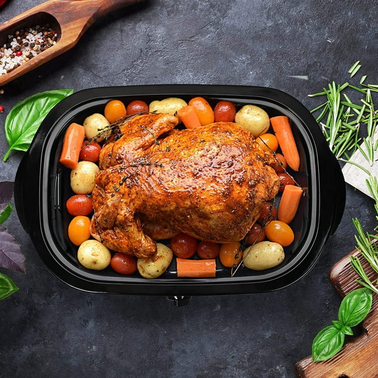 CozyHom 18 Quart Electric Roaster Oven Stainless Steel Roaster Oven for  Turkey With Self-Basting Lid Removable Insert Pot, Silver 