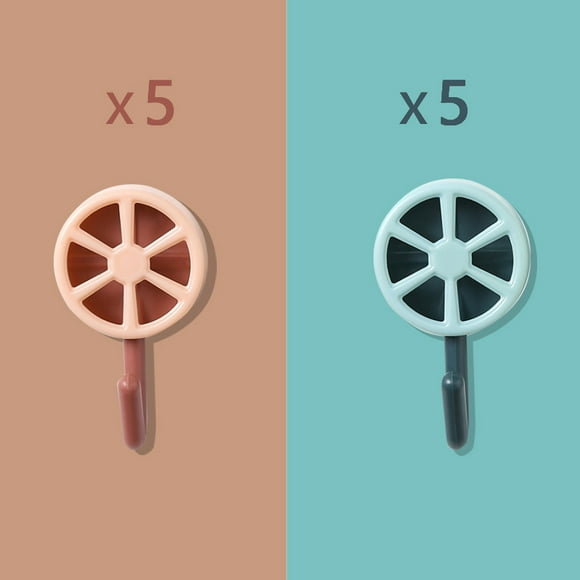 Fiudx Gancho Adhesivo para Perforar, Perchero de Pared con Adhesivo Fuerte, Multifuncional, Organizador para Baño y Cocina, Fácil Instalación, Apto para Azulejos, Juego de 10 Piezas, Tamaño 5 X 3 Cm