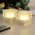 thumbnail image 5 of LED Night Light Flameless Crystal-like Cube Light Battery Operated with Remote and Timers Electric Flickering Light for Bedroom Home Hanukkah Decor, 5 of 7