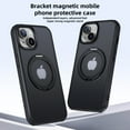 thumbnail image 3 of Dteck 360° Rotatable Magnetic Ring Stand Case for iPhone 15 Plus,Compatile with Mag Safe Shockproof Rubber + PC Slim Translucent Back Cover for iPhone 15 Plus,Black, 3 of 6
