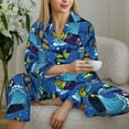 thumbnail image 6 of Uemuo Hawaiian Style Pattern Womens Pajama Sets,PJ Set for Women,Pajamas for Women Logo,Long Sleeve Pajama Set for Women,Soft Long Sleeve Top With Pants-X-Large, 6 of 9