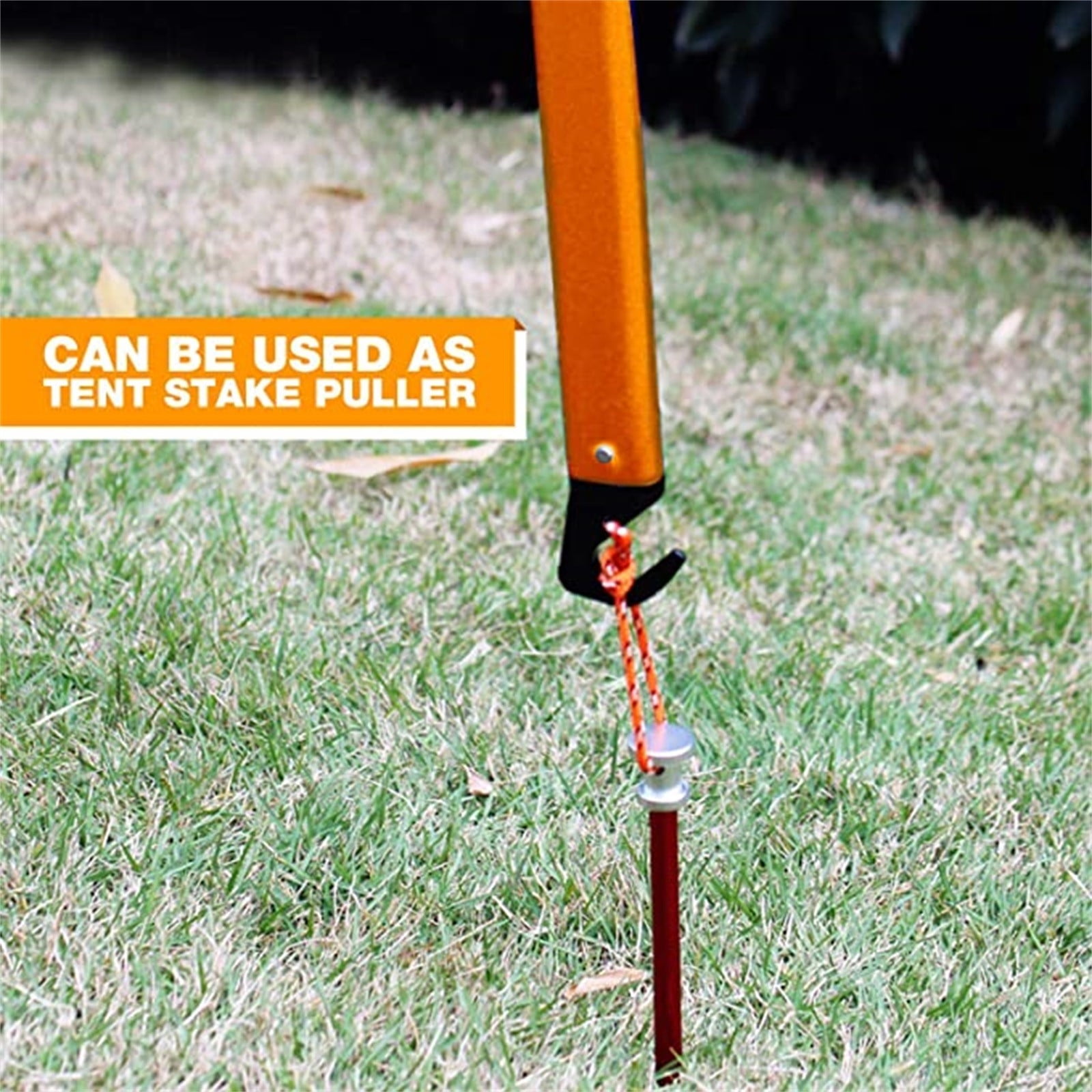 Aluminum Camping Tent Stake with Hook, Portable Lightweight Multi-Functional Peg for Outdoor Tent Setup and Camping Gear, Rust-Resistant and Durable for Hiking Backpacking and Survival Use