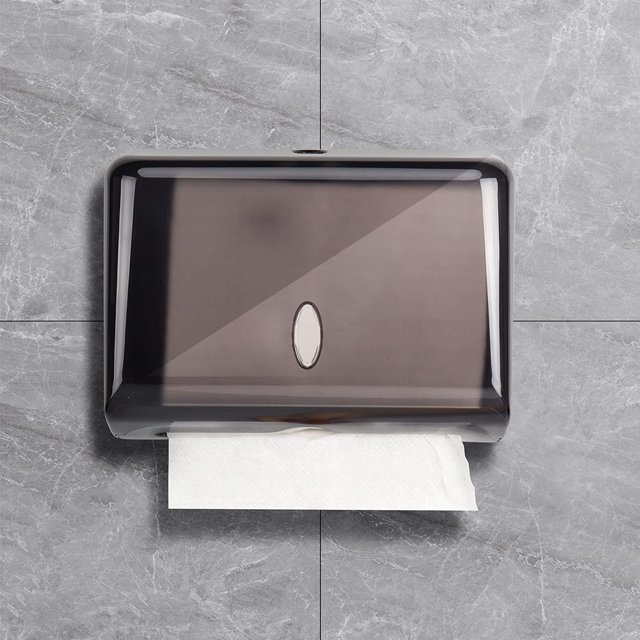 TOBEFORT Dispensador de toallas de papel sin contacto, montaje en pared, sin perforación, impermeable/a prueba de polvo, soporte para pañuelos múltiples para el hogar, cocina, oficina, baño, inodoro