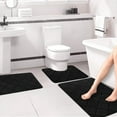 thumbnail image 4 of Meitianfacai Memory Foam Bath Mat 3 Set Bathroom Rugs For 3 Pcs Toilet Mats Universal Soft Comfortable Water Absorption Non-Slip Thick Machine Washable Easier To Dry Dark, 4 of 7