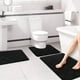 thumbnail image 4 of 3 juego de alfombrillas de baño de espuma, alfombras de baño, tapetes para inodoro, suaves y cómodas, absorción de agua, antideslizantes gruesos, lavables a máquina, más fáciles de secar, negro, 4 of 7