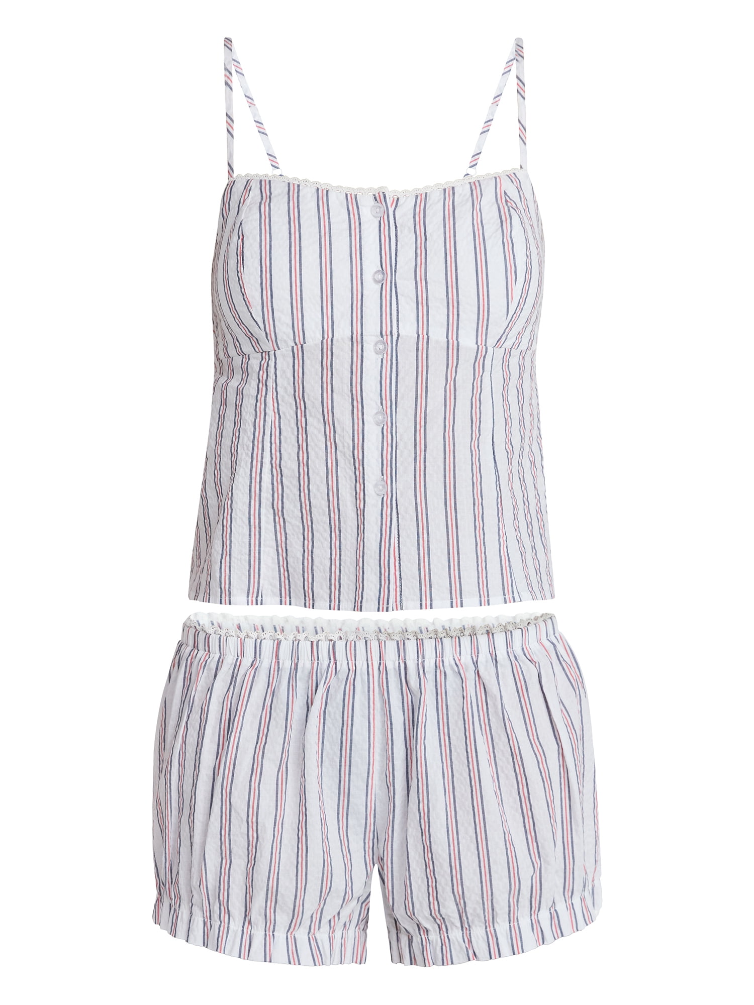 No Boundaries Cami Top and Bloomer Shorts Sleep Set, 2-Piece, Women's XS-XXL