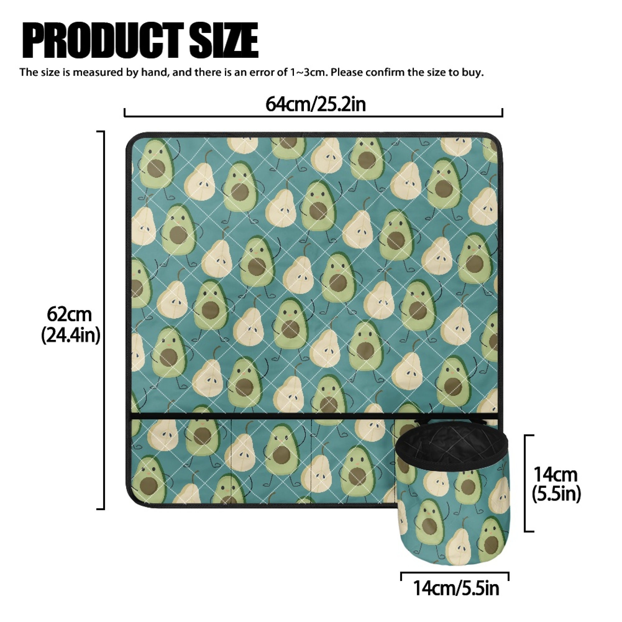ZIATUBLE Avocado Pad Organizer for Sewing Machine Pear Sewing Machine Mat Organizer Protective Mat for Standard Household Sewing Machines Easy to Clean Sewing Machine Pad with Pockets