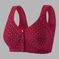 thumbnail image 2 of Bras for Women Floral Plus Size Bra Wireless Front Closure Bras for Senior Polka Dots Comfort Tshirt Bra Red 42, 2 of 7