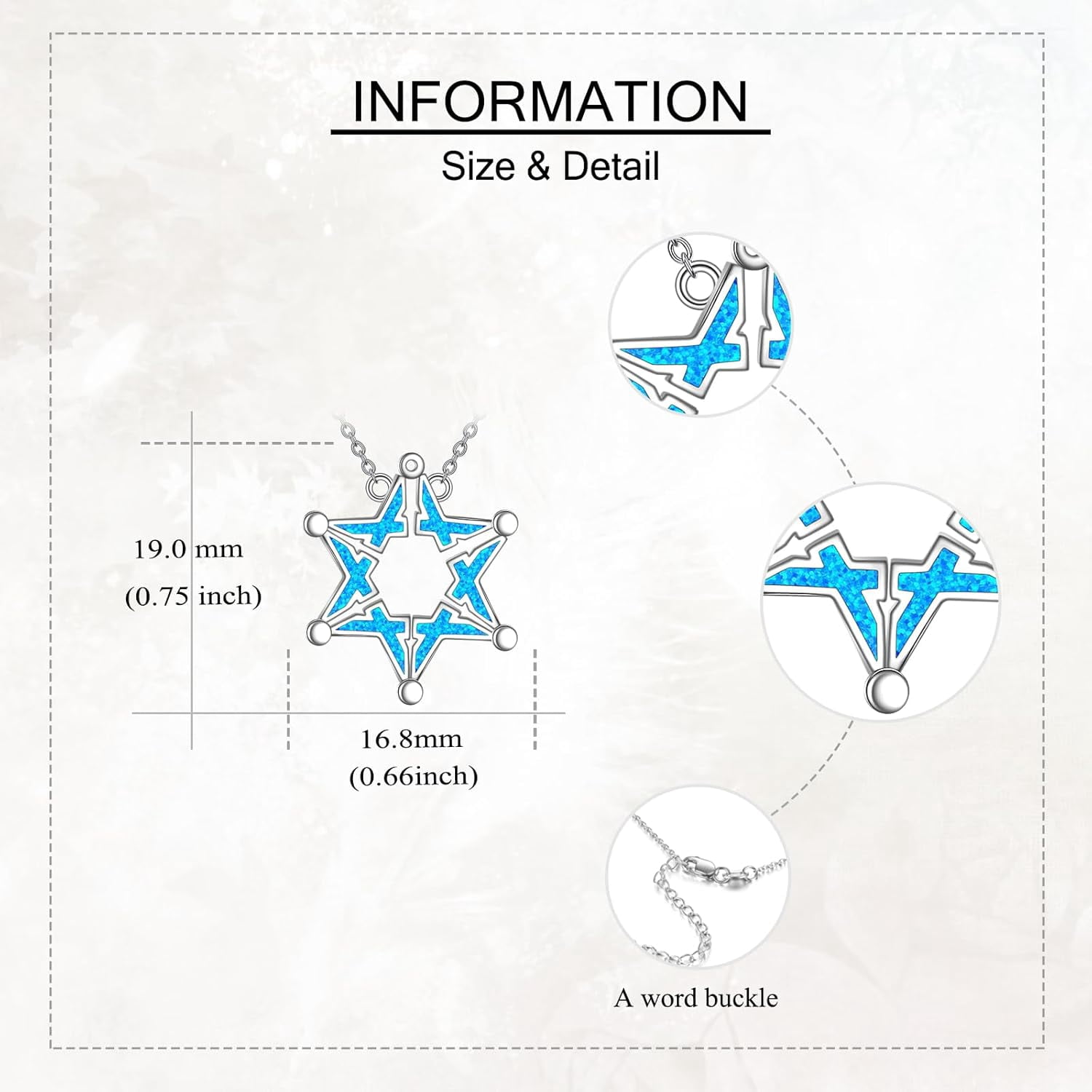 Star of David Necklace 925 Sterling Silver Butterfly Folding Hexagram Pendant Necklace Jewelry for Women
