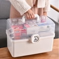 thumbnail image 2 of SugarBloom 3-Tier Portable Foldable Storage Box, First Aid Kit Organizer for Medical Supplies and Home Emergency Use,White, 2 of 5