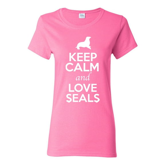 Ladies Keep Calm And Love Seals Sea Lion Animal Lover T-Shirt Tee