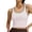 Pink, variant on Women's Crop Tank Top with Built in Bra Summer Soft Light Support Sleeveless Basic Tops