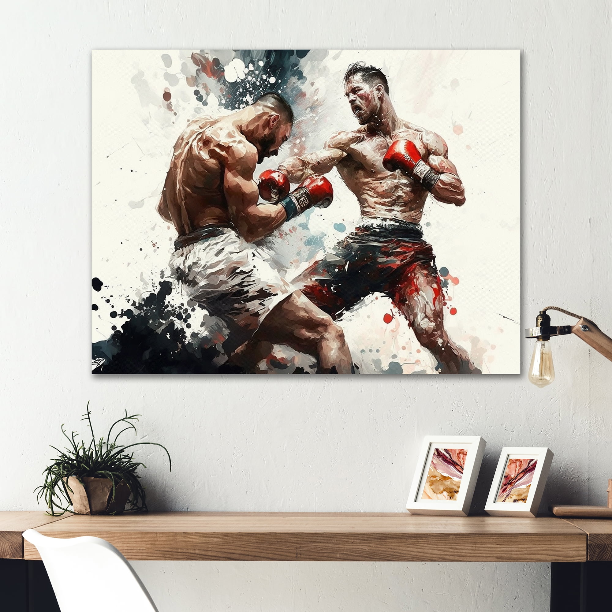 Designart Boxers In Match III Canvas Wall Art