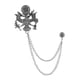thumbnail image 2 of Broche de solapa con cadena de borlas, elegante broche de traje de aleación informal, decoración para novio Plata antigua, 2 of 9