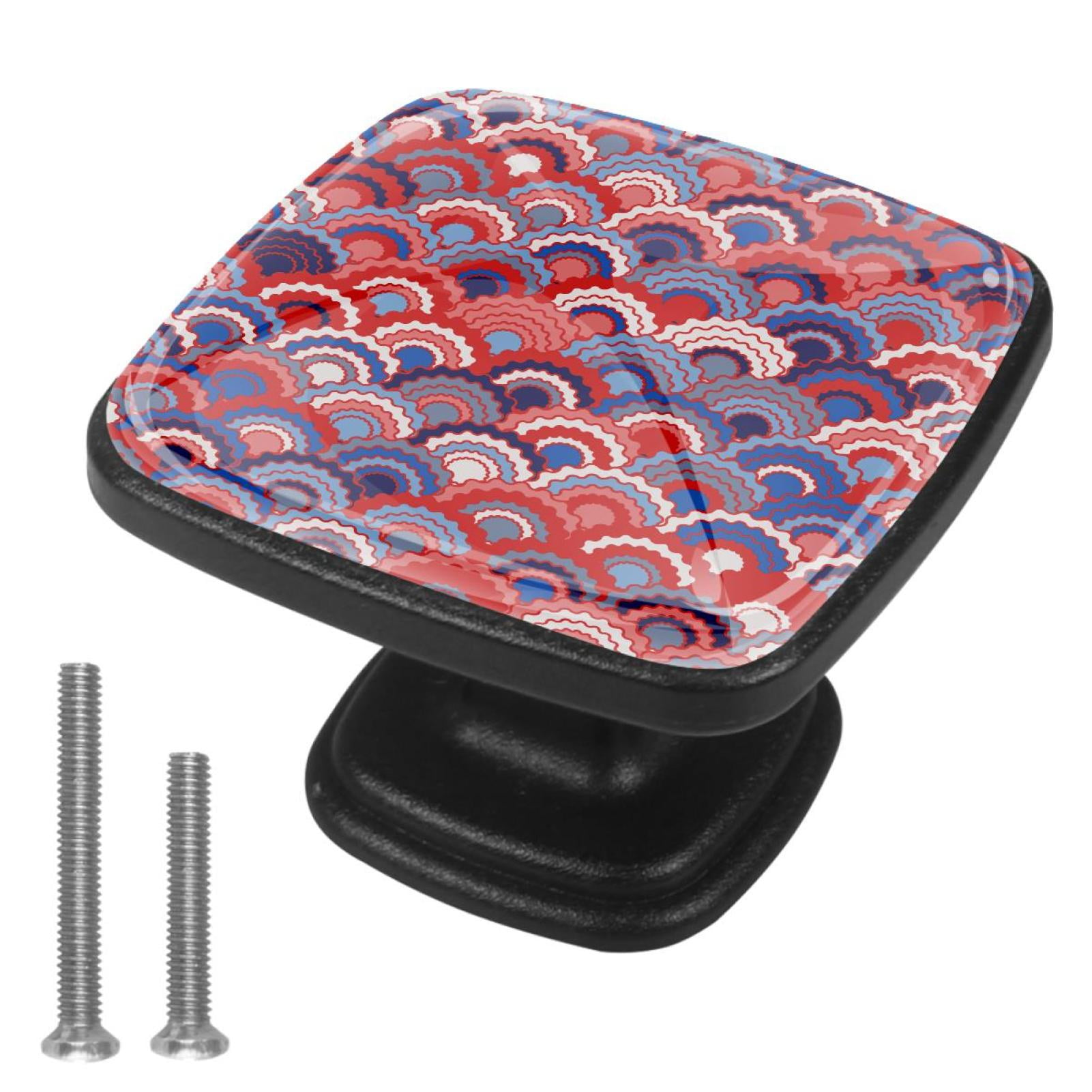 4 Pcs Cabinet Handle Drawer Pulls Abstract Scales Knobs with Screws ...