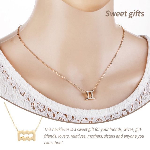 Constellation Theme Friendship Necklace Creative Comfortable Ins Exquisite Durable Rust-proof Lightweight Fashion Accessory Aquarius gold