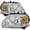 Chrome Housing Clear Lens, variant on Spec-D Tuning Chrome Headlights Compatible with 2006-2011 Chevy HHR, Left + Right Pair Headlamp Assembly