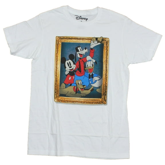 Disney Mens T-Shirt -  Mickey Mouse Goofy Donald Duck Framed Pictured (Medium)