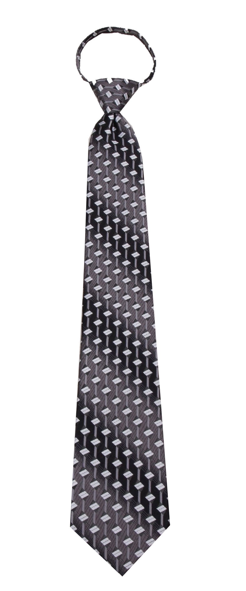 Mens XL Gray Zipper Premade Fashion Extra Long Zipper Necktie Ties