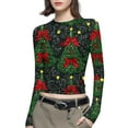 thumbnail image 2 of Goodtrade8 Womens Shirts Festival Pullover Christmas Long Sleeve Winter Slim Fit Casual Graphic Tops for Women Crew Neck, 2 of 6