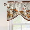 thumbnail image 4 of Vintage Mushroom Tie Up Valance Curtains for Windows, Kitchen Curtains Window Treatments, Spring Floral Retro Art Pastoral Botanical Short Window Shades Valances for Bedroom Bathroom Cafe 54"x18", 4 of 8