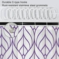 thumbnail image 5 of Purple and White Shower Curtain, Modern Aesthetic Lavender Striped Shower Curtain Set for Bathroom Waterproof Polyester Shower Curtain with Hooks, 60x72 Inch, 5 of 5