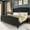 Black, variant on Breltam Upholstered Bed with Tufted Wingback Headboard, Velvet King Size Platform Bed with Footbaord, Black