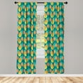 thumbnail image 3 of Ambesonne Gaming Curtains, Retro Colored Gamepad Art, Pair of 28"x84", Dark Seafoam Multicolor, 3 of 5
