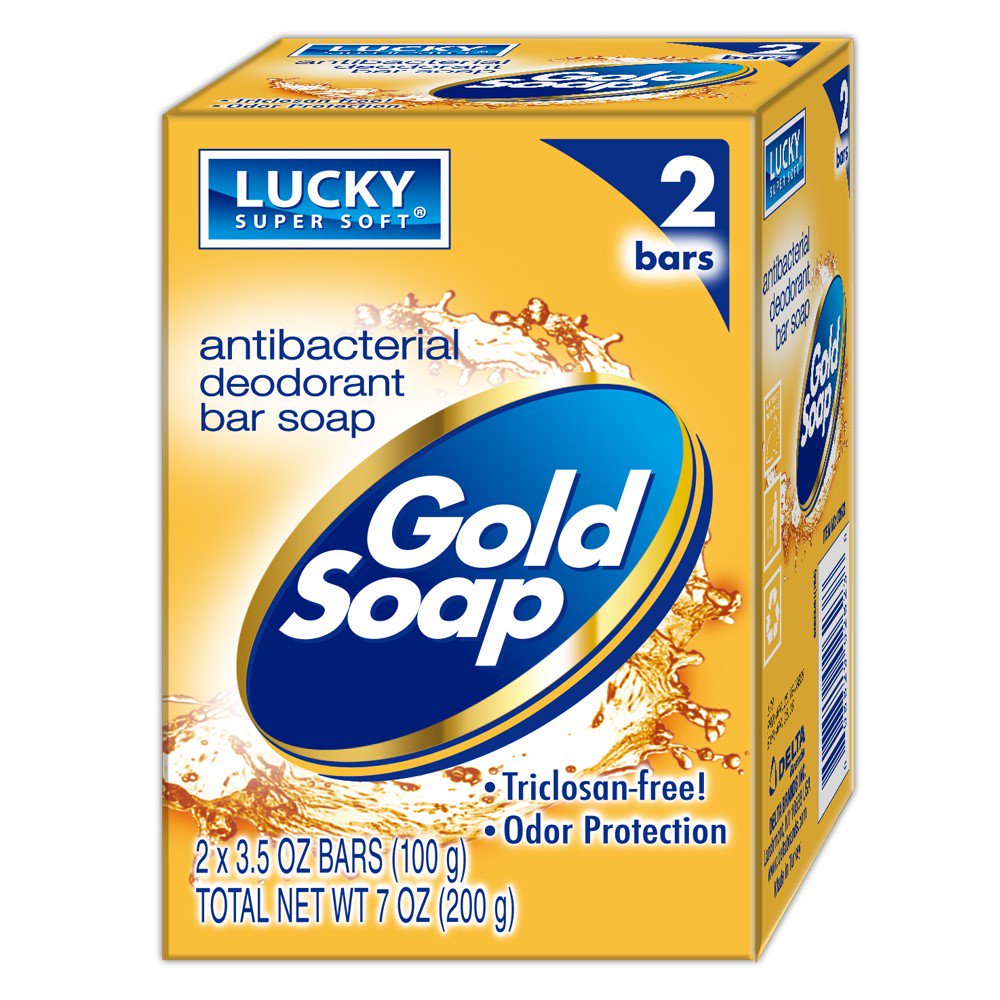 Lucky Super Soft Bar Soap, AntiBacterial Deodorant, 3.5 Oz, 2 Ct