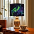 thumbnail image 6 of Linen Drum Lampshades Marble Colorful Neon Ultra Violet Blue Green Black Wavy 13"x13"x10" Light Shade for Table Lamps Floor Lamp Shades Lampshade Replacement Assembly Required, 6 of 8