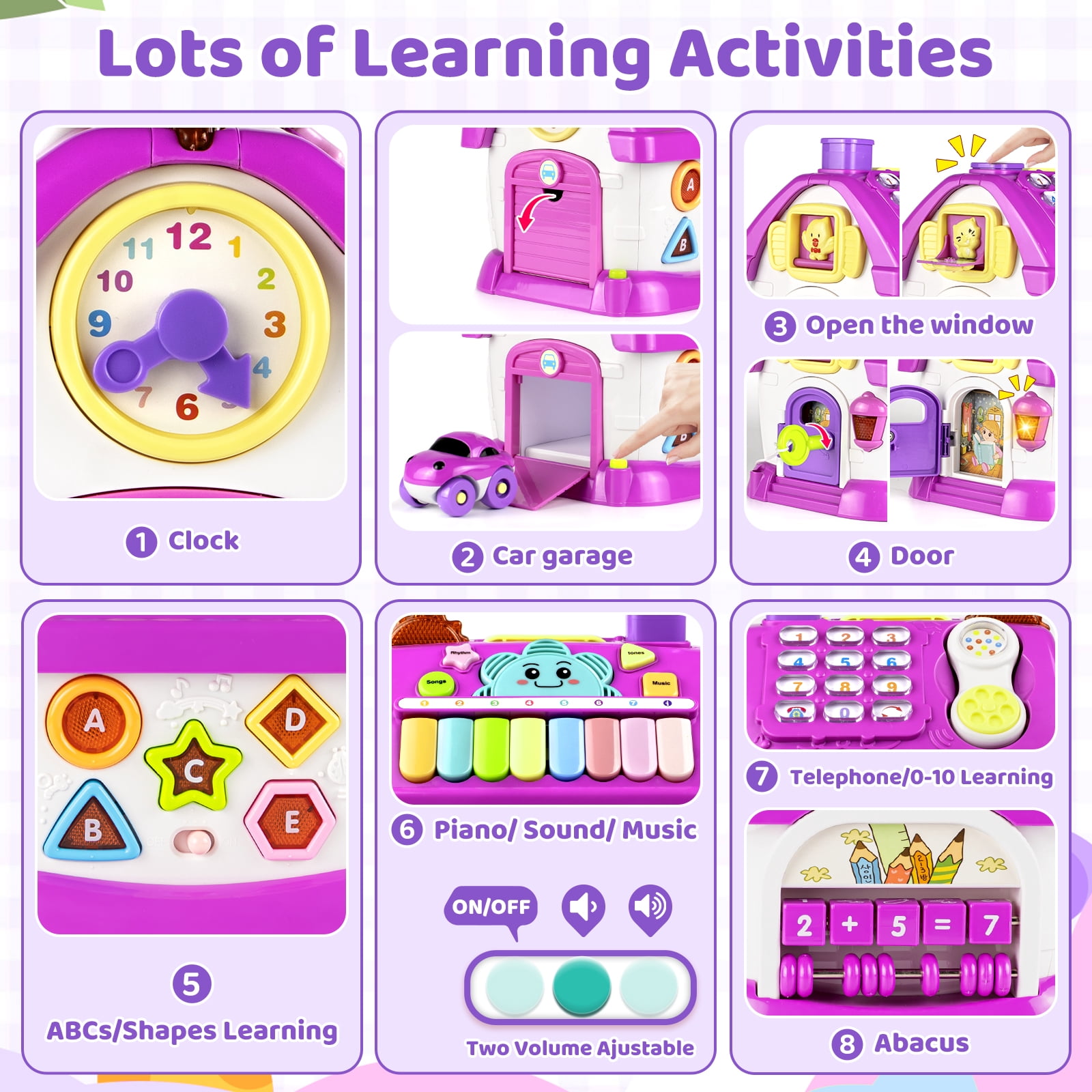 Marstone Montessori Toddler Toys for 1 Year Old Girl Gifts 8 in 1 Multi-Functional Learning Baby Musical House for 1 2 3 Year Old Girl and Boy Birthday Gifts Educational Baby Toys 6-12, 12-18 Months
