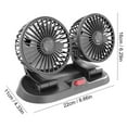 thumbnail image 3 of Dual-Head 12V/24V USB Car Fan for Trucks RVs - 2-Speed Adjustable, 360° Rotatable Multi-Angle Cooling, ABS Material with Encrypted Grid, Compact 8.7" Portable Vehicle Fan for Summer Heat Dissipation, 3 of 7