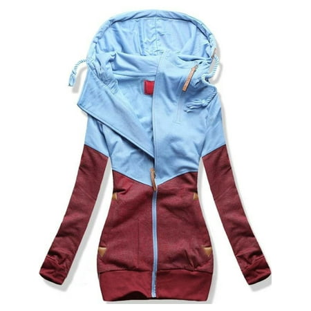 Hooded Warm Up Jacket Casual Women Hoodies Sweater Pullover Hooded Sweatshirt Coat Jacket Pullover Tops Winter Warm Zip Up Outwear Long Sleeve ()