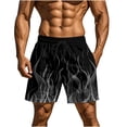 thumbnail image 3 of Yaoyar Mens Summer Classic Fit Walking Hiking Shorts Casual Homewear Flame Printing Funny Printed Trousers Beach Sports Shorts Fast-Drying Shorts, 3 of 8