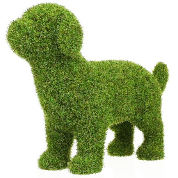 KAKOWELY 1 figura de perro de estilo europeo, adorno de jardín para exteriores, hilo flocado, decoración para perro.