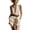 Beige, variant on Women's Summer Sleeveless Half-Zip Romper Casual Round Neck Solid Short Jumpsuit with Pockets