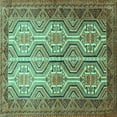 thumbnail image 1 of Ahgly Company Machine Washable Indoor Square Persian Turquoise Blue Traditional Area Rugs, 4' Square, 1 of 4