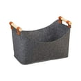 thumbnail image 3 of Felt Firewood Bag Carrying Handbag Heavy Duty Rack with Wooden Handle Reusable Holder Log Carrier Tote Large Storage Bag for Picnic Camping 40cmx22cmx27cm, 3 of 8