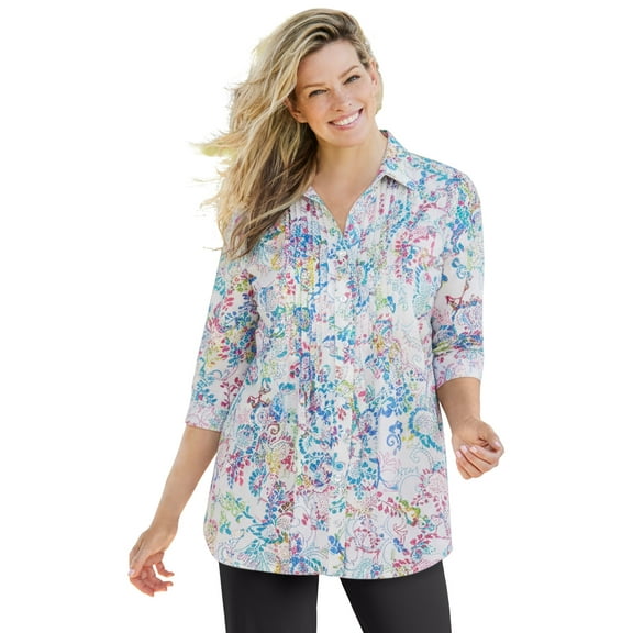Woman Within Plus Size Watercolor Tunic