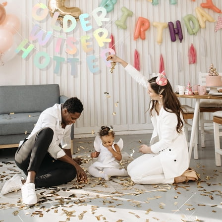 Soimiss 1 Set of Hanging Birthday Decorations Birthday Bunting Hanging Banner for Birthday Party and Girls Celebration