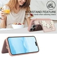 thumbnail image 2 of Allytechgroup Stylish Flower Design Apple iPhone 15 Pro Wallet Case, Shockproof Phone Case with Cards Holder, Hand Strap, and Crossbody Shoulder Strap Luxury Case for iPhone 15 Pro, Rosegold, 2 of 9