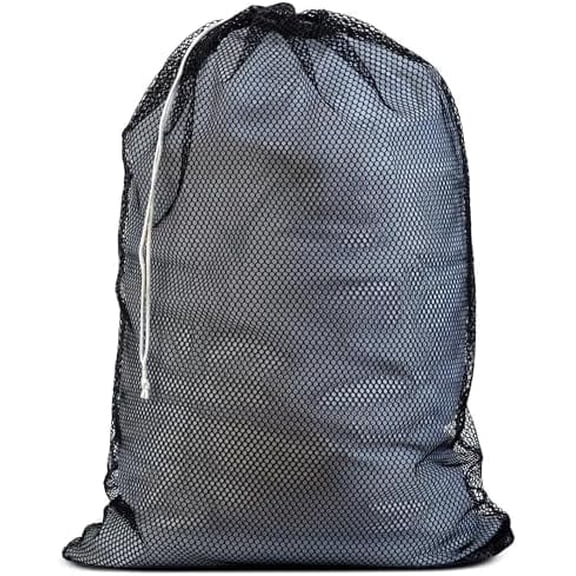 Haimei XL Mesh Laundry Bag, Durable Washable Drawstring Storage Bag for Dorm Apartment Laundromat, Black 24 x 36 Inch