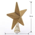 Holiday Time Glitter Star Tree Topper, Gold, 10"