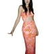 thumbnail image 2 of VISgogo Vestido largo para mujer, con cordones, cuello halter, ahuecado, sin espalda, con estampado de flores, fiesta de verano, vestido con abertura en la playa VISgogo  moda, 2 of 4